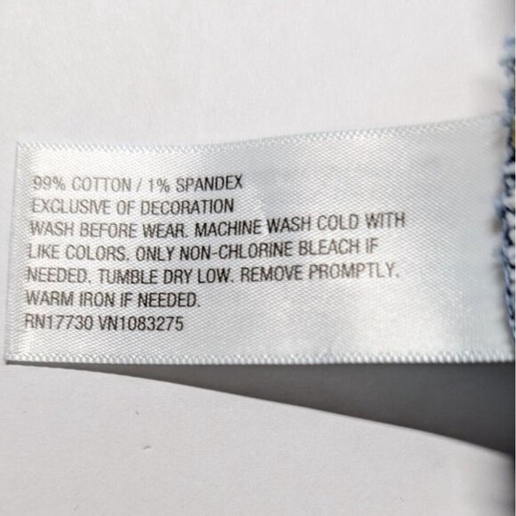 Cat & Jack Floral Lace Denim Shorts Girls Size 8 Distressed Frayed Adjustable - Picture 8 of 8